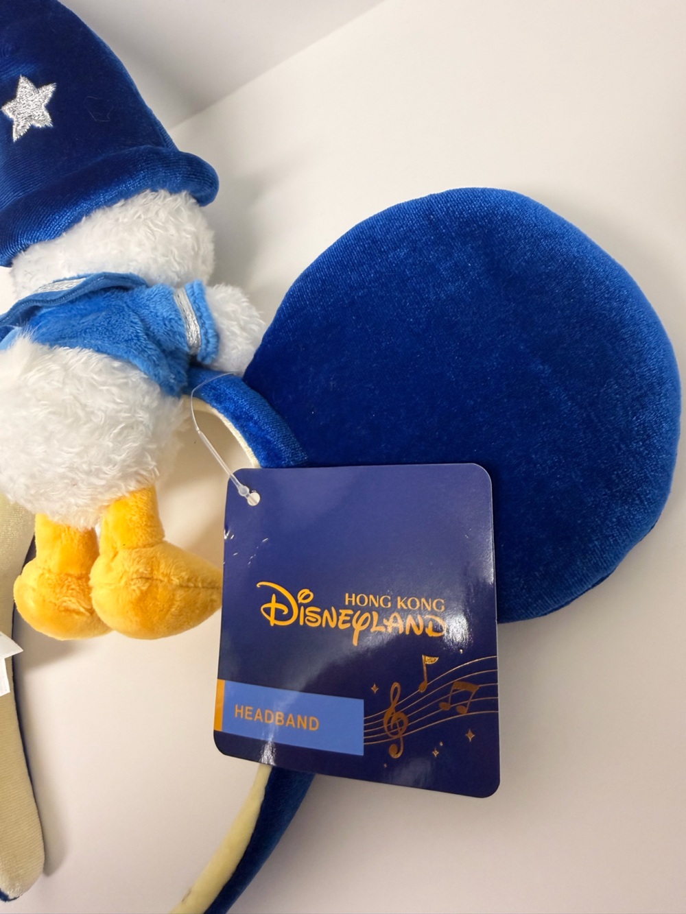 New Genuine Disney Parks Hong Kong Minnie Ears Magic Donald Duck Plush Headband - Picture 8 of 11